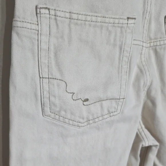 We The Free Jeans Deep Trance Dropped Boyfriend Wide Leg Denim Cream Size 24 - Picture 9 of 14